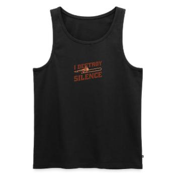 Je détruis le silence - musicien de jazz - Débardeur bio Premium Homme - noir - Devant - Michal (187cm)