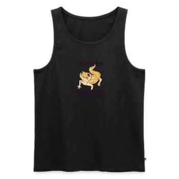 Ich züchte winzige Dinosaurier - Eidechse - Männer Premium Bio Tank Top - Schwarz - Vorne - AI Model Male 178 light (178cm)