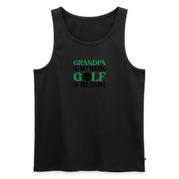 Golfer Opa Golfen Golf Sport Golfclub Rentner - Männer Premium Bio Tank Top - Schwarz - Vorne - Michal (187cm)