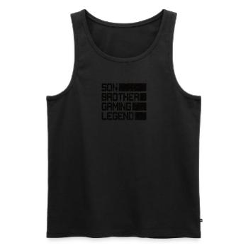 Son frère Gamer Légende Jeu Jeu vidéo Gamer - Débardeur bio Premium Homme - noir - Devant - Michal (187cm)