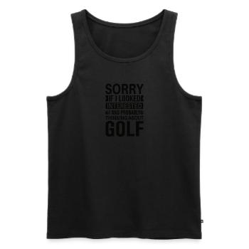 Golf Golfer Gift Hobby Club Quote - Men's Premium Organic Tank Top - black - Front - AI Model Male 178 light (178cm)