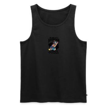 Meine Vorstellung von einer Superfrau ist jemand, der schrubbt - Männer Premium Bio Tank Top - Schwarz - Vorne - AI Model Male 178 light (178cm)