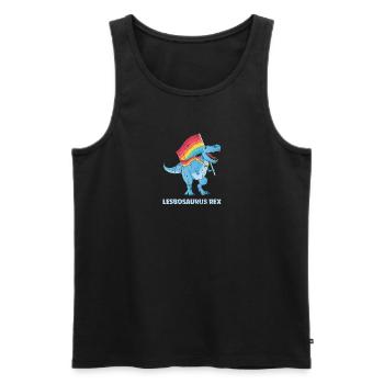 Lesbosaurus Rex - Dinosaurier - Männer Premium Bio Tank Top - Schwarz - Vorne - Michal (187cm)