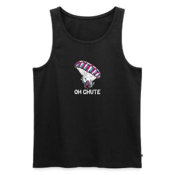 Oh Chute - vol en parapente - Débardeur bio Premium Homme - noir - Devant - AI Model Male 178 light (178cm)