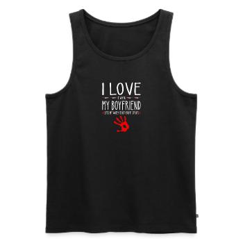 True Crime Series Girlfriend, J’aime mon petit ami, - Débardeur bio Premium Homme - noir - Devant - Michal (187cm)