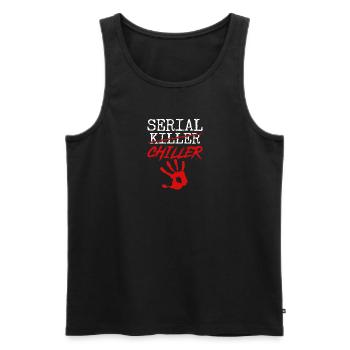 True Crime Serial Killer Chiller, Halloween - Männer Premium Bio Tank Top - Schwarz - Vorne - AI Model Male 178 light (178cm)