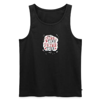 Crime Time Is My Prime Time, True Crime Murderino - Débardeur bio Premium Homme - noir - Devant - Michal (187cm)