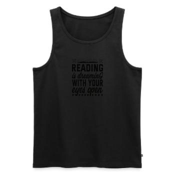 Read books Bookworm - Men's Premium Organic Tank Top - black - Front - Michal (187cm)