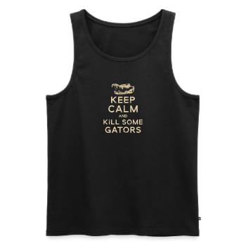 Alligator Hunter, Keep Calm Gator Hunting - Men's Premium Organic Tank Top - black - Front - AI Model Male 178 light (178cm)