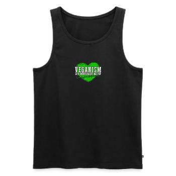 Veganismus ist ein gewaltfreier Akt des Mitgefühls - Vegan - Männer Premium Bio Tank Top - Schwarz - Vorne - AI Model Male 178 light (178cm)