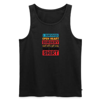 Herzinfarkt Herzoperation Herzkrank Bypass - Männer Premium Bio Tank Top - Schwarz - Vorne - Michal (187cm)