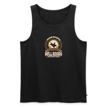 Bull Riding Requires Balls, Funny Rodeo Cowboy - Männer Premium Bio Tank Top - Schwarz - Vorne - Michal (187cm)