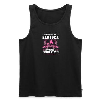 Calf Roping Bad Idea Good Time Breakaway Roping - Männer Premium Bio Tank Top - Schwarz - Vorne - Michal (187cm)
