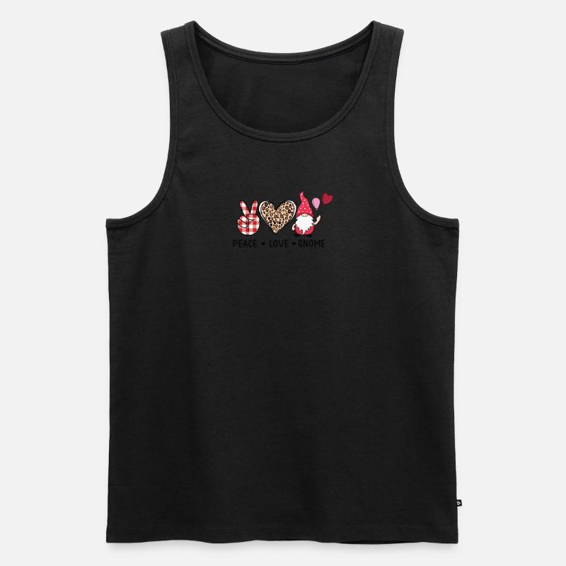 Frieden Liebe Gartenzwerg Gnom - Männer Premium Bio Tank Top - undefined