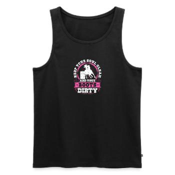 Barrel Racing Keep Your Soul Clean Boots Dirty - Männer Premium Bio Tank Top - Schwarz - Vorne - Michal (187cm)