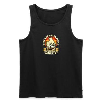 Keep Your Soul Clean Boots Dirty Retro - Männer Premium Bio Tank Top - Schwarz - Vorne - Michal (187cm)