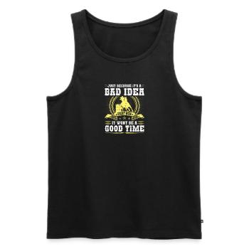 Barrel Racer Bad Idea Good Time Rodeo - Männer Premium Bio Tank Top - Schwarz - Vorne - Michal (187cm)