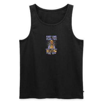 Stricke eine Perle, vergiss wie viele ich für dich gestrickt habe - Männer Premium Bio Tank Top - Schwarz - Vorne - Michal (187cm)