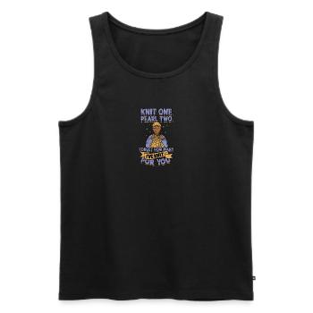 Stricke eine Perle, vergiss wie viele ich für dich gestrickt habe - Männer Premium Bio Tank Top - Schwarz - Vorne - Michal (187cm)