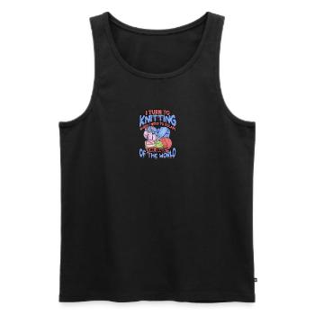 Ich drehe das Stricken, wenn ich dem Chaos entfliehen muss - Männer Premium Bio Tank Top - Schwarz - Vorne - Michal (187cm)