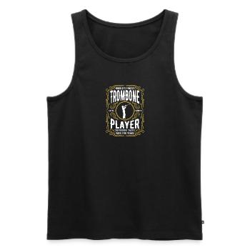 Worlds Finest Trombone Player, Funny Trombonist - Männer Premium Bio Tank Top - Schwarz - Vorne - Michal (187cm)