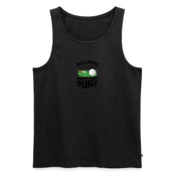 Billard: Wo jeder Schuss ein Glücksspiel ist - - Männer Premium Bio Tank Top - Schwarz - Vorne - Michal (187cm)