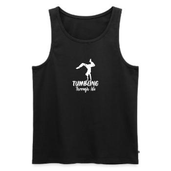 Durchs Leben taumeln - Akrobatik - Männer Premium Bio Tank Top - Schwarz - Vorne - AI Model Male 178 light (178cm)