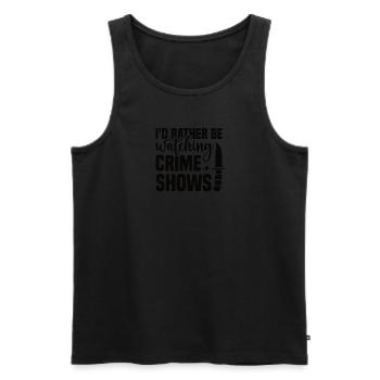 True Crime Crime Series Crime Detective - Débardeur bio Premium Homme - noir - Devant - AI Model Male 178 light (178cm)