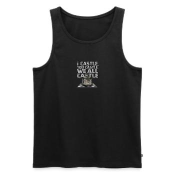 I castle, you castle, we all castle - Chess - Men's Premium Organic Tank Top - black - Front - AI Model Male 178 light (178cm)