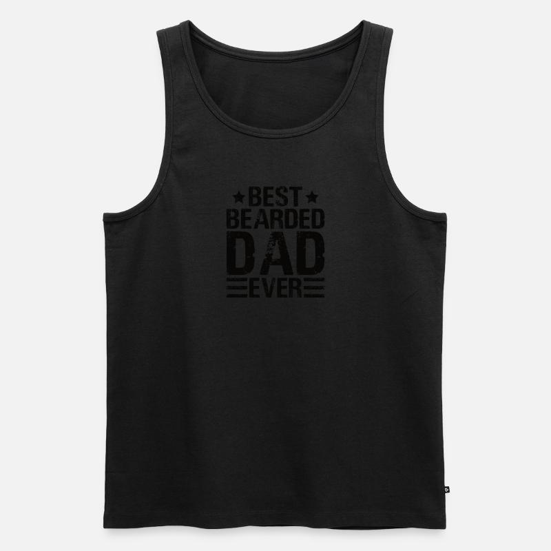 Vater Bart bärtig Vater mit Bart - Männer Premium Bio Tank Top - Schwarz