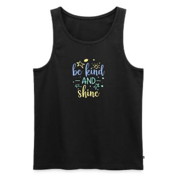 Be Kind and Shine Kindness - Männer Premium Bio Tank Top - Schwarz - Vorne - Michal (187cm)