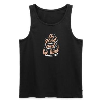 Do Good an be Kind - Männer Premium Bio Tank Top - Schwarz - Vorne - Michal (187cm)