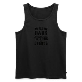 Father Tattoo Beard Husband Papa Legend - Men's Premium Organic Tank Top - black - Front - Michal (187cm)