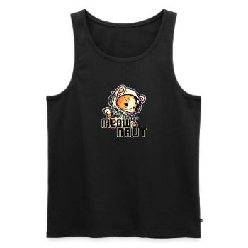 Meownaut astronaut cat for cat daddy - Men's Premium Organic Tank Top - black - Front - Michal (187cm)