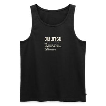 Brazilian Jiu Jitsu Defination | BrazilianJiuJitsu - Männer Premium Bio Tank Top - Schwarz - Vorne - AI Model Male 178 light (178cm)