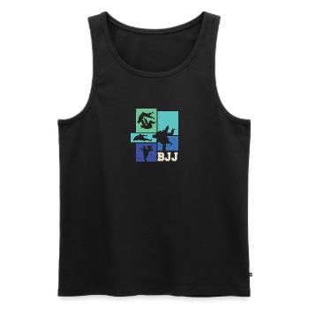 Cool BJJ | BrazilianJiuJitsu - Men's Premium Organic Tank Top - black - Front - AI Model Male 178 light (178cm)