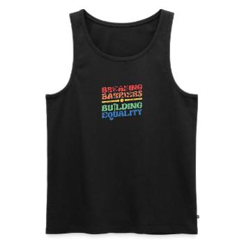 Breaking Barriers, Building Equality - Equality - Men's Premium Organic Tank Top - black - Front - AI Model Male 178 light (178cm)