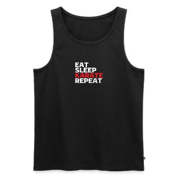 Eat Sleep Karate Repeat | Karate - Men's Premium Organic Tank Top - black - Front - Michal (187cm)