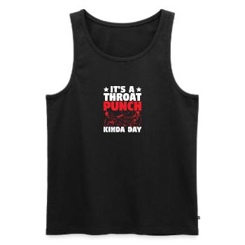 Its A Throat Punch Kinda Day | Karate - Männer Premium Bio Tank Top - Schwarz - Vorne - AI Model Male 178 light (178cm)