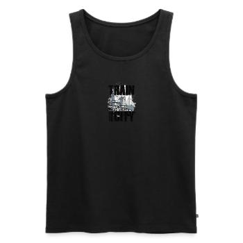 Train to the City - Train - Men's Premium Organic Tank Top - black - Front - Michal (187cm)