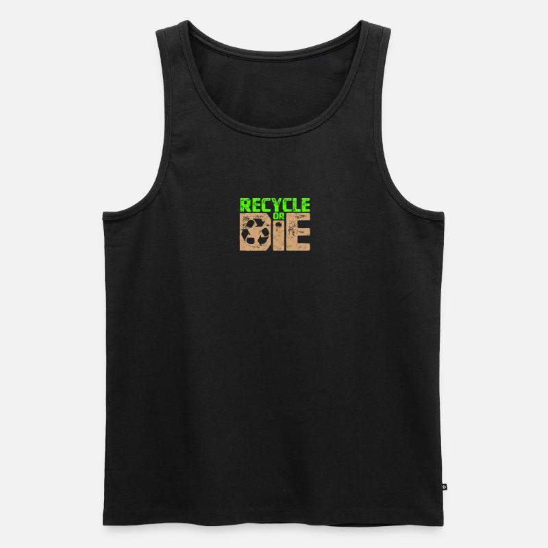 Recyceln oder düsen - Kunststoff - Männer Premium Bio Tank Top - Schwarz