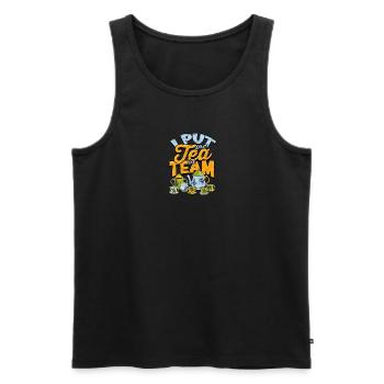 Ich stelle den Tee ins Team - Tee - Männer Premium Bio Tank Top - Schwarz - Vorne - Michal (187cm)