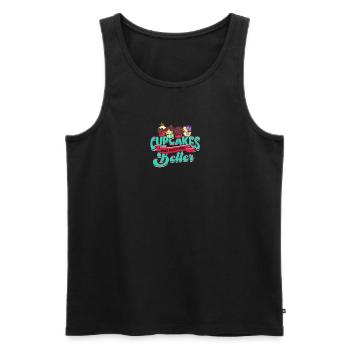 Cupcakes machen alles besser - Cupcake - Männer Premium Bio Tank Top - Schwarz - Vorne - AI Model Male 178 light (178cm)