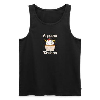 Cupcakes und Freundlichkeit - Cupcake - Männer Premium Bio Tank Top - Schwarz - Vorne - AI Model Male 178 light (178cm)