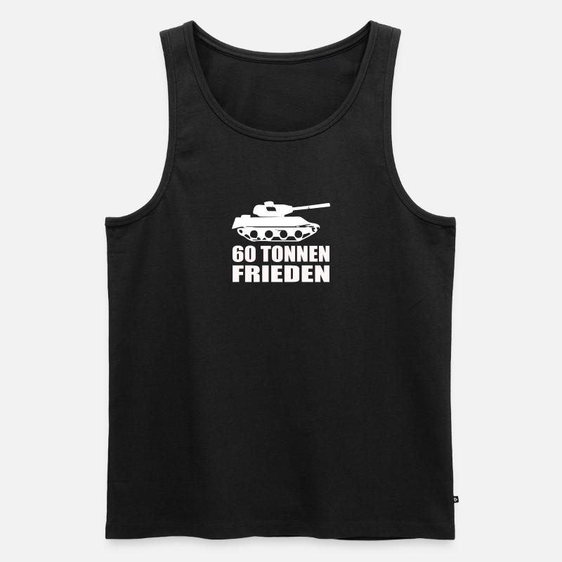 Lustiges Panzerfahrer Leopard Panzer - Männer Premium Bio Tank Top - Schwarz