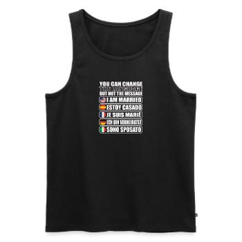 Gift idea for married man or woman - Men's Premium Organic Tank Top - black - Front - AI Model Male 178 light (178cm)