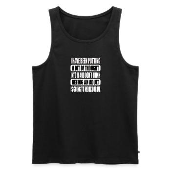 Lustiges Ich bin Erwachsen - Männer Premium Bio Tank Top - Schwarz - Vorne - Michal (187cm)