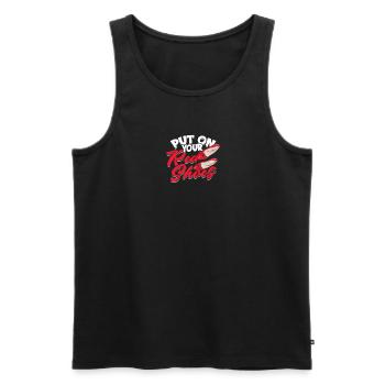 Put on your red shoes - Dancing - Men's Premium Organic Tank Top - black - Front - AI Model Male 178 light (178cm)