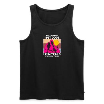 Trail Runner Running Jogging Jogger I Gift - Men's Premium Organic Tank Top - black - Front - AI Model Male 178 light (178cm)