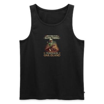 En attendant que quelque chose se passe Oak Island - Débardeur bio Premium Homme - noir - Devant - AI Model Male 178 light (178cm)